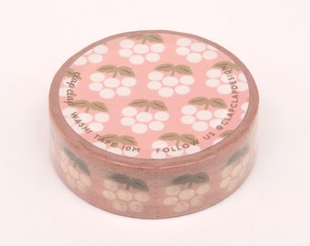 Light Pink Floral Washi Tape, Cute Fruit Washi Tape, Bullet Journal Washi Tape