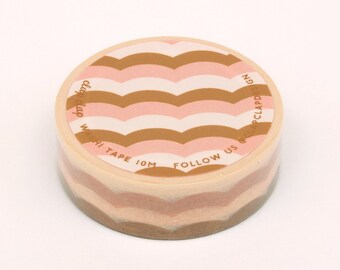 Wavy Stripe Pattern Washi Tape, Decorative Frame Washi Tape, Neutral Gift Wrapping Washi Tape, Retro Vintage Washi Tape