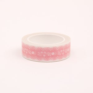 Pink Lace Floral Washi Tape, 15mm Pink Tape, Wedding Gift Washi Tape, Blush Pink Washi Tape image 3