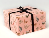 Farm Animals Wrapping Paper - Peach -