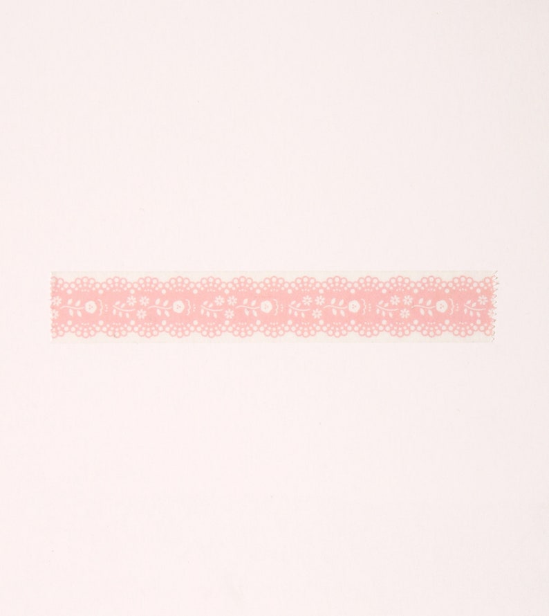 Pink Lace Floral Washi Tape, 15mm Pink Tape, Wedding Gift Washi Tape, Blush Pink Washi Tape image 4