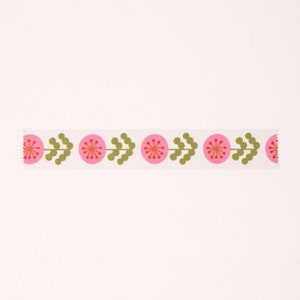 Retro Flower Washi Tape, Pink Floral Washi Tape, Bullet Journal Washi Tape, Vintage Decorative Tape, Cute Retro Washi Tape image 3