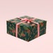 Dark Green Christmas Wrapping Paper, Pine Cone Wrapping Paper 