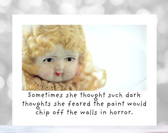 Dark Thoughts Funny Doll Greeting Card The Adventures of Claudia (1)