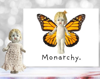 Monarchy Funny Doll Monarch Notecard Adventures of Claudia Butterfly Stationary