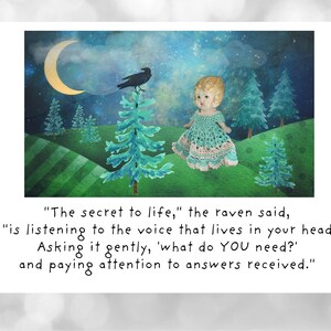 The Secret To Life Raven Card Adventures of Claudia Poetry Notecard Encouragement