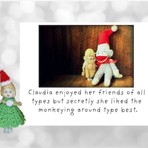 Cartão de amigo Adventures of Claudia Doll "Monkeying Around" Papelaria de amizade