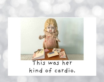 Funny Doll Magnet Stationary Humor "Cardio" Adventures of Claudia