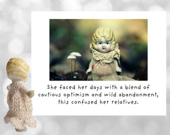 She Faced Her Days With A Blend of Cautious Optimism And Wild Abandonment Card Funny Doll Notecard