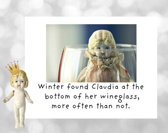 Winter Found Claudia At The Bottom Of Her Wineglass Funny Wine Card Notecard
