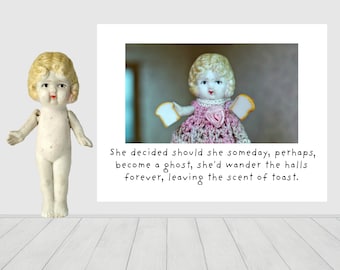 Claudia Doll Funny Card "Ghost Toast" Blank Greeting Card