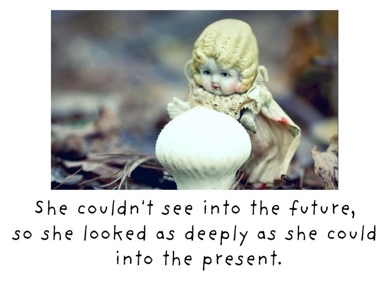 She Couldn't See Into The Future So She Looked As Deeply As She Could Into The Present Card Doll Notecard image 2