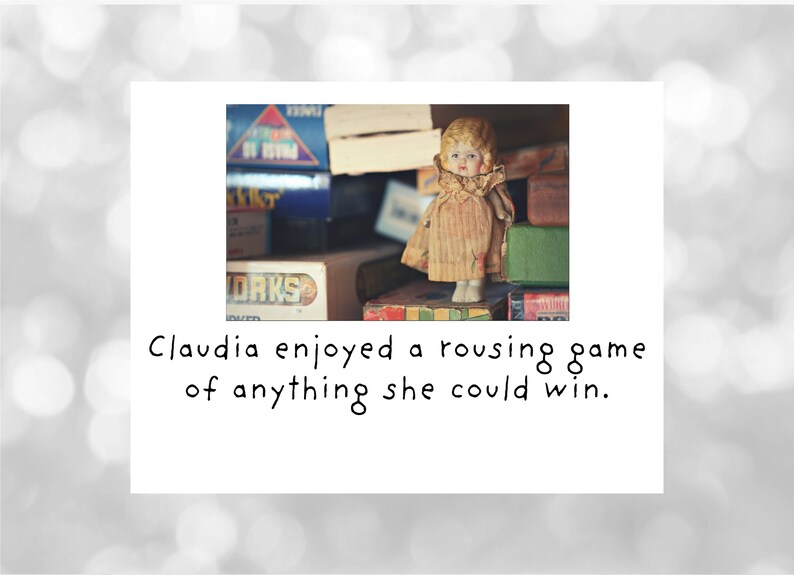 Claudia Enjoyed A Rousing Game Of Anything She Could Win Doll Funny Board Games Card Notecard image 1