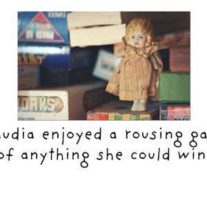 Claudia Enjoyed A Rousing Game Of Anything She Could Win Doll Funny Board Games Card Notecard image 2