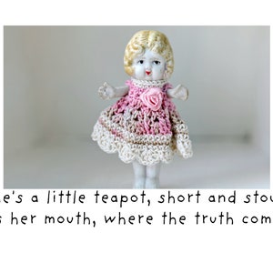 Truth Humor Bisque Dolly Claudia Traveling Doll Funny Teapot Fridge Magnet 1 image 2