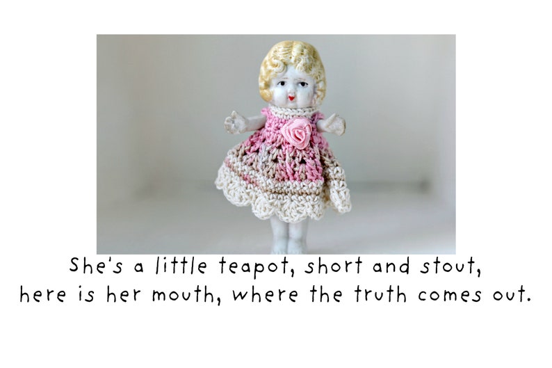 Truth Humor Bisque Dolly Claudia Traveling Doll Funny Teapot Fridge Magnet 1 image 2