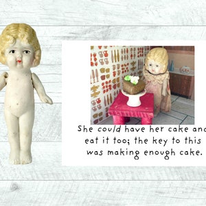 Adventures of Claudia Doll Funny Sweets Card "Cake" Dessert Humor Stationary