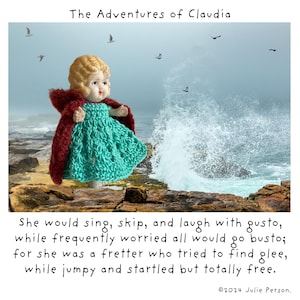 Sie würde singen, überspringen und mit Gusto lachen, während häufig besorgt, alle würden Busto Grußkarte Abenteuer von Claudia