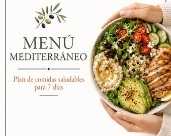7-Tage-Mittelmeerdiät-Ernährungsplan auf Spanisch | PDF zum Ausdrucken | Gesunder und einfacher Ernährungsplan