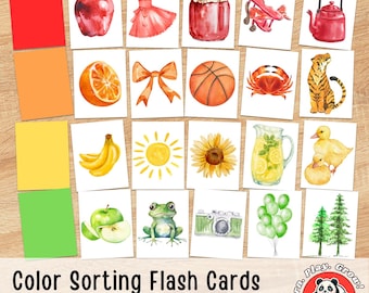 Montessori Color Sorting Matching Game, 36-Color Recognition Printable, Toddler Learning Activity, Preschool Curriculum,