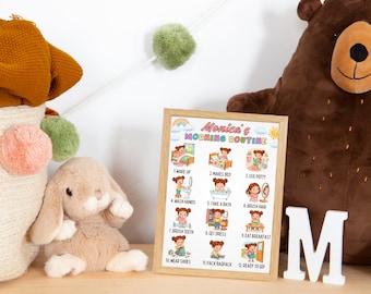 Editable Morning Routine Chart for Kids, Canva Printable Chore List (Digital Download)