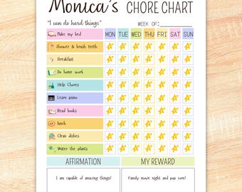 Editable Weekly Chore Chart for Kids, Pre-Teens Daily and Weekly Responsibility Checklist, Household Chores Schedule for Teenager