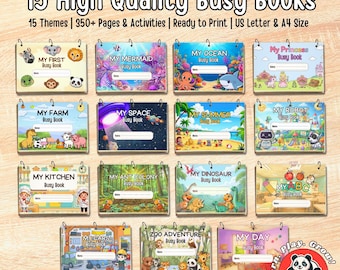 Toddler Busy Book Bundle Preschool Kindergarten Busy Binder Montessori Toddlers Quiet Books Homeschool Resources Kids Activities