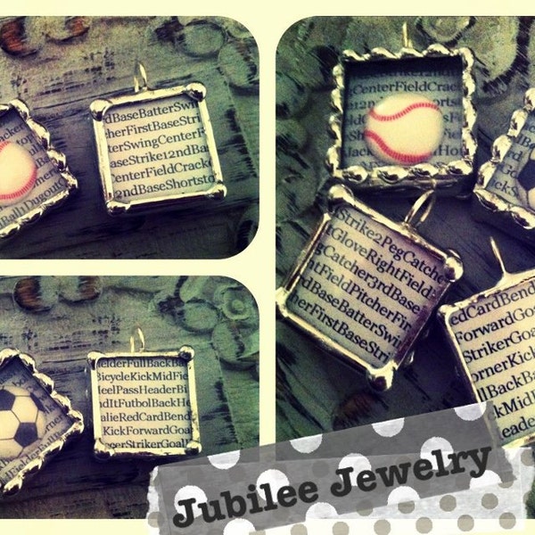 Soldered BASEBALL shadowbox charm