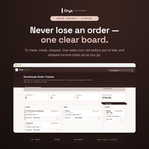 Handmade Order Tracker, Custom Order Board, Due Date Alerts (Offline App), No Subscription