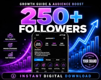 Follower Instagram | Oltre 250 follower reali su Instagram | Guida alla crescita e piano di marketing | Download digitale