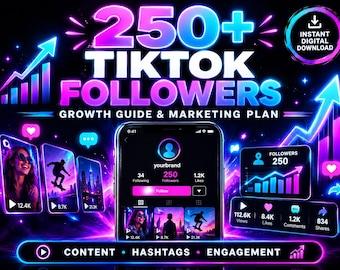 Tiktok Followers | 250+ Real Tiktok Followers Boost | Growth Guide & Marketing Plan | Digital Download
