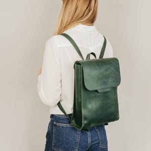 Handmade Genuine Leather City Backpack, Minimalist Unisex Laptop Rucksack