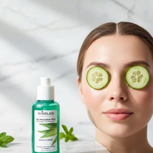 Aloe Vera ögongel – Lugnande och kylande ögonkontur, svullnader och mörka ringar under ögonen, känslig hud, 100 % naturlig, uppfriskande ögongel