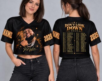 Rod Wave Croptop Jersey, Don't Look Down Tour Concert Merch, Rapper Shirt, Rod Wave Merch, Gift Shirt, Custom Name and Number