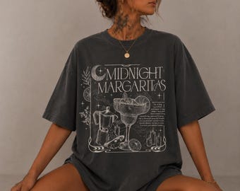 Vintage Midnight Margaritas Shirt, Practical Magic Comfort Color Tee, Retro Halloween Movie Shirt, Spooky Season Gift, Halloween Shirt