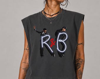 R&B Tour Muscle Tee | Chris Brown Usher Graphic Crop Top | Retro Hip Hop Streetwear