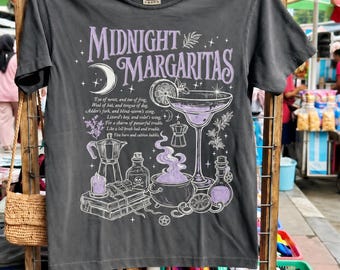 Midnight Margaritas Shirt, Practical Magic Halloween Comfort Colors Shirt, Spooky Season Gift