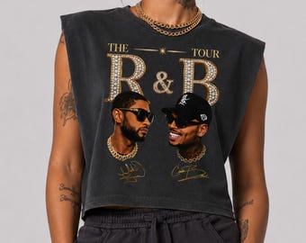 R&B Tour Inspired Muscle Tee, Chris Brown Shirt, Usher Tee, Usher and Chris Brown Shirt, Breezy Tee, Vintage Style Graphic Tee, Crop Top