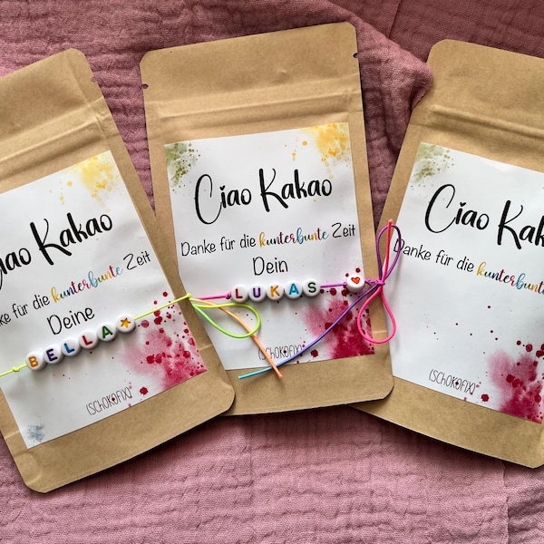 Ciao Kakao Abschied Kindergarten Schule Arbeit personalisiert