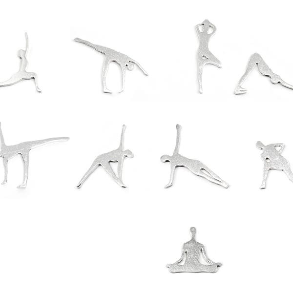 Yoga Tiny Boucles d’oreilles Sterling Silver / Ashtanga, Vinyasa, Asanas, Astanga, Yogi, Sanskrit, Namaste, Poses, Méditation, Salutation au soleil