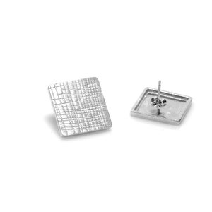 Pendientes Grid Plata 925  / Cuadrado, Línea, Ciudad, Mapa, Geométrico, Contemporáneo, Buenos Aires, Moderno, Abstracto