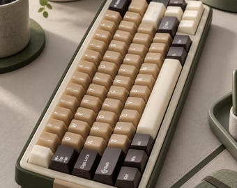 Set di tasti, tasti in PBT, tasti con profilo Cherry, tasti a doppia iniezione, tasti color crema, tasti retroilluminati, tasti trasparenti