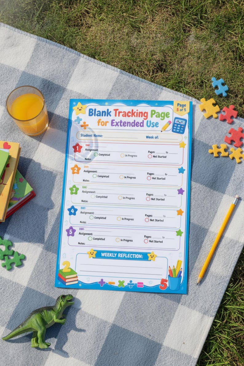 Math Re Symbol Weekly Math Homework Log, Student Progress Tracker, Homeschool ...
