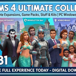 Die Sims 4 Komplettsammlung 2026 | Alle über 81 DLCs, Erweiterungspacks, Gameplay-Packs & Kits | PC Windows Digitaler Download
