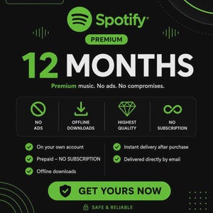 Spotify Premium - individual / for 12 Months / Private account