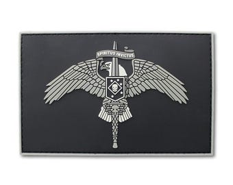 MARSOC Badge Grey and White PVC Patch with Velcro Back