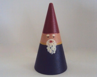 Miniature Garden Gnome Ring Cone - Hand-Painted Tomte Figurine