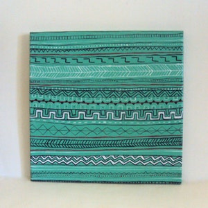 Modern Southwestern Wall Art - Bohemian Aztec Painting - Indie Boho Tribal Art - Abstract Wall Decor - Turquoise Traveler Navajo Canvas Art