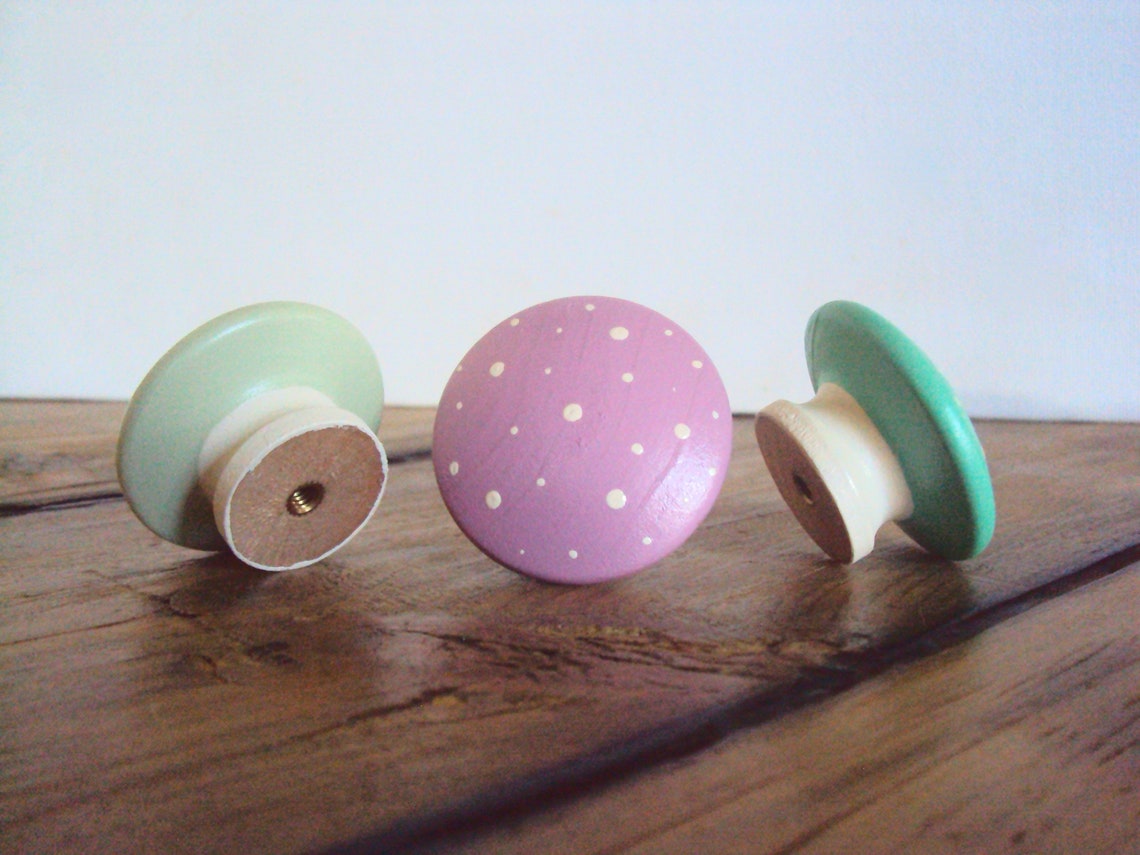 Seis pomos de la puerta de la setas de primavera perilla del | Etsy