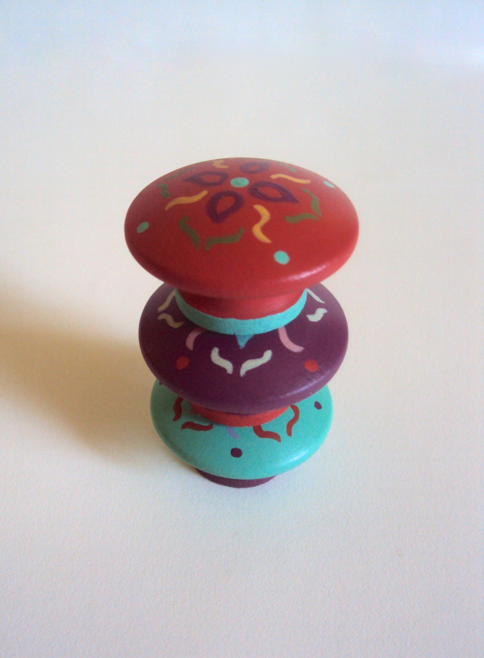 Three Floral Drawer Pulls Wooden Boho Dresser Knobs Hand Etsy